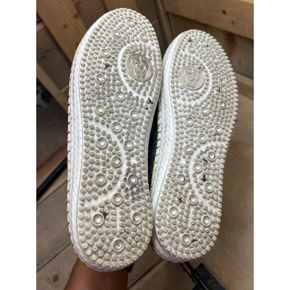 US8.5 Bobs Skechers Gray Loafers Rainbow Stitching Pride Slip Ons - Picture 6 of 9